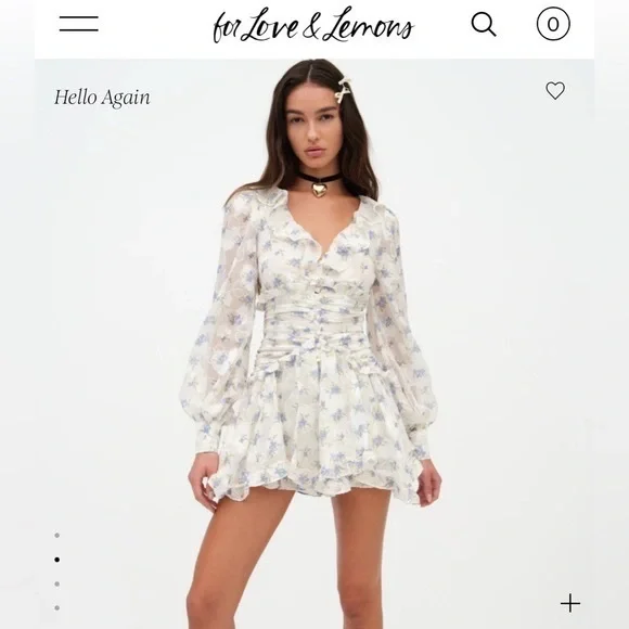 For Love and Lemons Jayleen Mini Dress- S - Picture 2 of 5